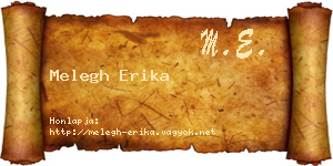 Melegh Erika névjegykártya